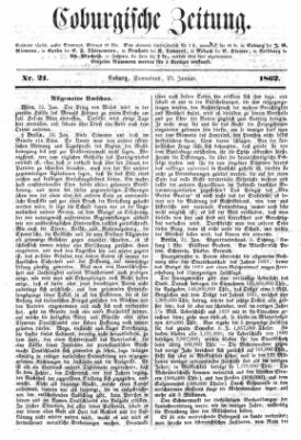 Coburger Zeitung Samstag 25. Januar 1862