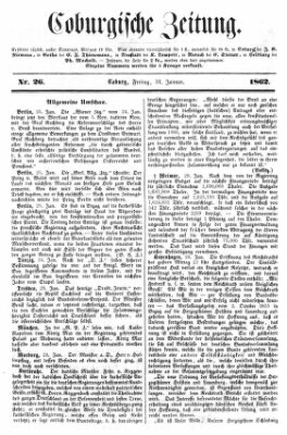 Coburger Zeitung Freitag 31. Januar 1862