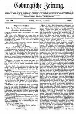 Coburger Zeitung Mittwoch 5. Februar 1862