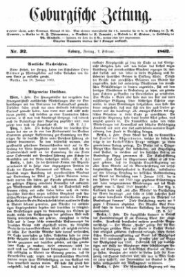 Coburger Zeitung Freitag 7. Februar 1862