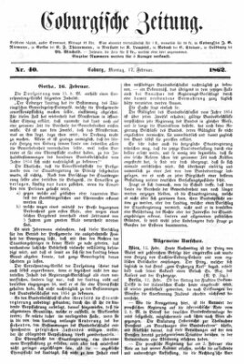 Coburger Zeitung Montag 17. Februar 1862