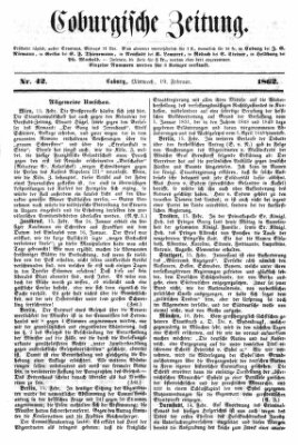 Coburger Zeitung Mittwoch 19. Februar 1862