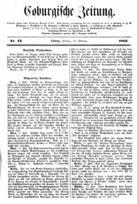 Coburger Zeitung Freitag 21. Februar 1862