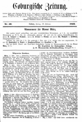 Coburger Zeitung Freitag 28. Februar 1862