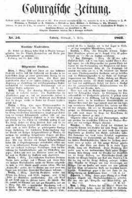 Coburger Zeitung Mittwoch 5. März 1862