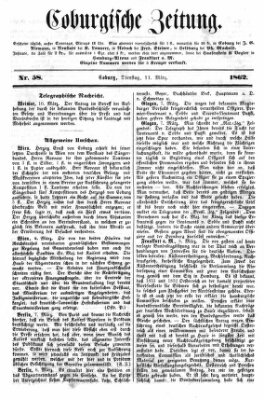 Coburger Zeitung Dienstag 11. März 1862