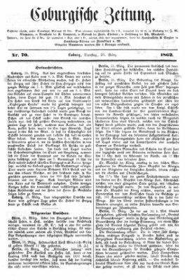 Coburger Zeitung Dienstag 25. März 1862