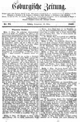 Coburger Zeitung Samstag 29. März 1862