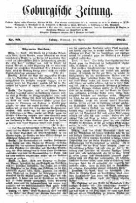 Coburger Zeitung Mittwoch 16. April 1862