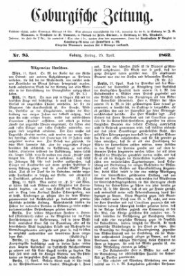 Coburger Zeitung Freitag 25. April 1862