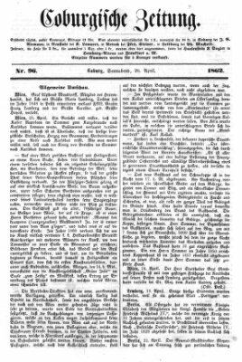 Coburger Zeitung Samstag 26. April 1862