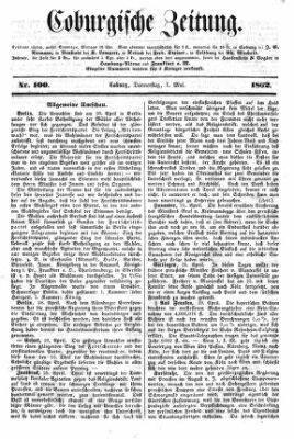 Coburger Zeitung Donnerstag 1. Mai 1862