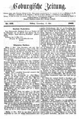 Coburger Zeitung Donnerstag 15. Mai 1862