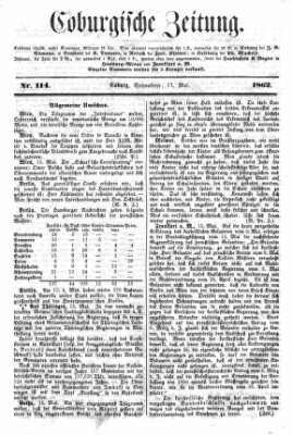 Coburger Zeitung Samstag 17. Mai 1862