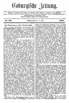 Coburger Zeitung Montag 19. Mai 1862