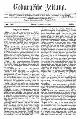 Coburger Zeitung Dienstag 20. Mai 1862