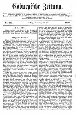 Coburger Zeitung Donnerstag 22. Mai 1862