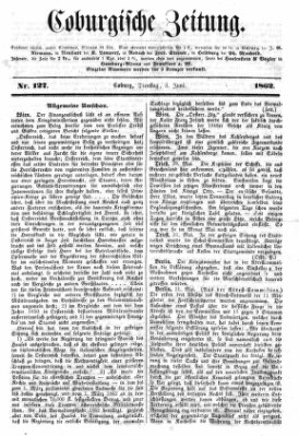 Coburger Zeitung Dienstag 3. Juni 1862