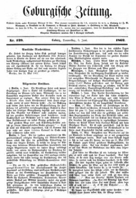 Coburger Zeitung Donnerstag 5. Juni 1862