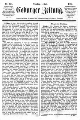 Coburger Zeitung Dienstag 1. Juli 1862