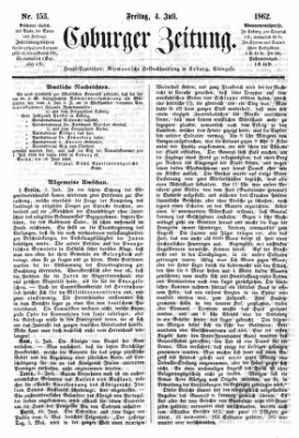 Coburger Zeitung Freitag 4. Juli 1862