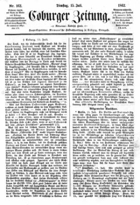 Coburger Zeitung Dienstag 15. Juli 1862