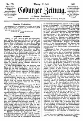 Coburger Zeitung Montag 28. Juli 1862