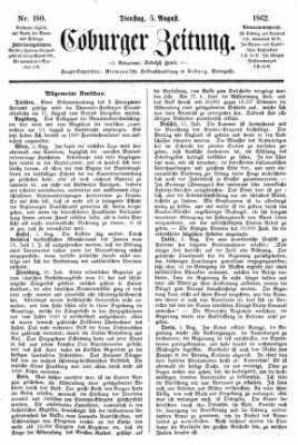 Coburger Zeitung Dienstag 5. August 1862