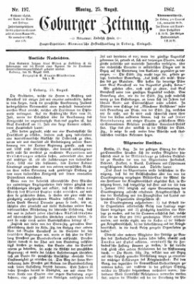 Coburger Zeitung Montag 25. August 1862