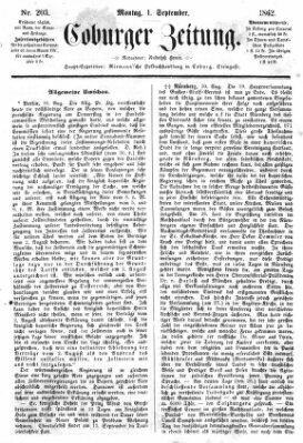 Coburger Zeitung Montag 1. September 1862