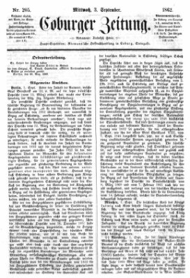 Coburger Zeitung Mittwoch 3. September 1862