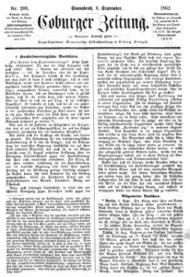 Coburger Zeitung Samstag 6. September 1862