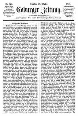 Coburger Zeitung Dienstag 28. Oktober 1862