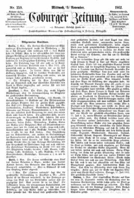 Coburger Zeitung Mittwoch 5. November 1862