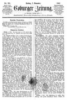 Coburger Zeitung Freitag 7. November 1862