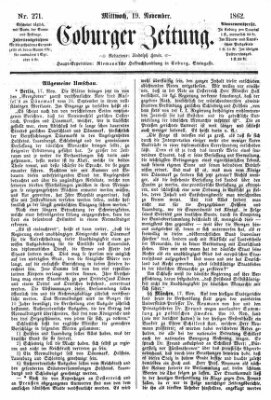 Coburger Zeitung Mittwoch 19. November 1862