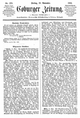 Coburger Zeitung Freitag 28. November 1862