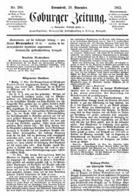 Coburger Zeitung Samstag 29. November 1862