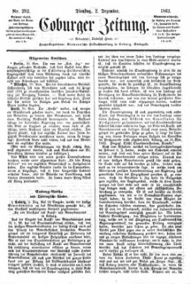 Coburger Zeitung Dienstag 2. Dezember 1862