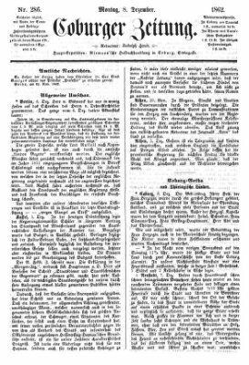 Coburger Zeitung Montag 8. Dezember 1862