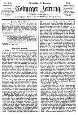 Coburger Zeitung Donnerstag 11. Dezember 1862