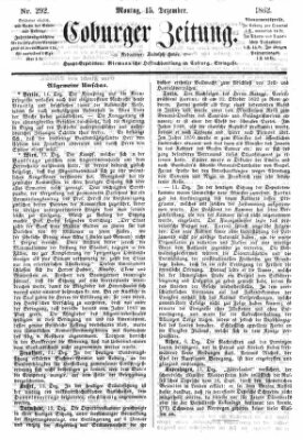 Coburger Zeitung Montag 15. Dezember 1862