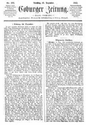 Coburger Zeitung Dienstag 16. Dezember 1862