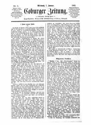 Coburger Zeitung Mittwoch 7. Januar 1863