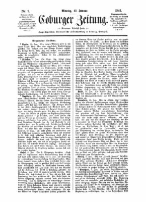 Coburger Zeitung Montag 12. Januar 1863