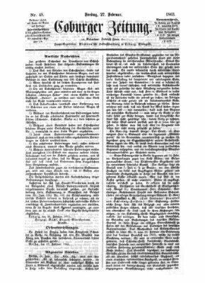 Coburger Zeitung Freitag 27. Februar 1863