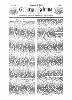 Coburger Zeitung Samstag 7. März 1863