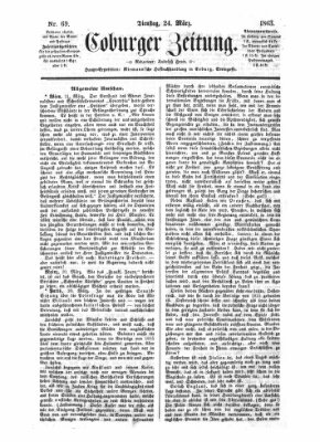 Coburger Zeitung Dienstag 24. März 1863