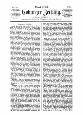 Coburger Zeitung Mittwoch 8. April 1863