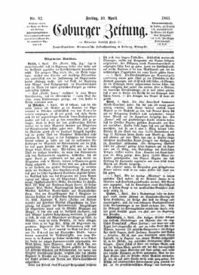 Coburger Zeitung Freitag 10. April 1863